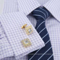 Luxury Crystal Rhinestone French Cufflinks Gold Plated Jewelry  Diamonds Shirts Cufflinks